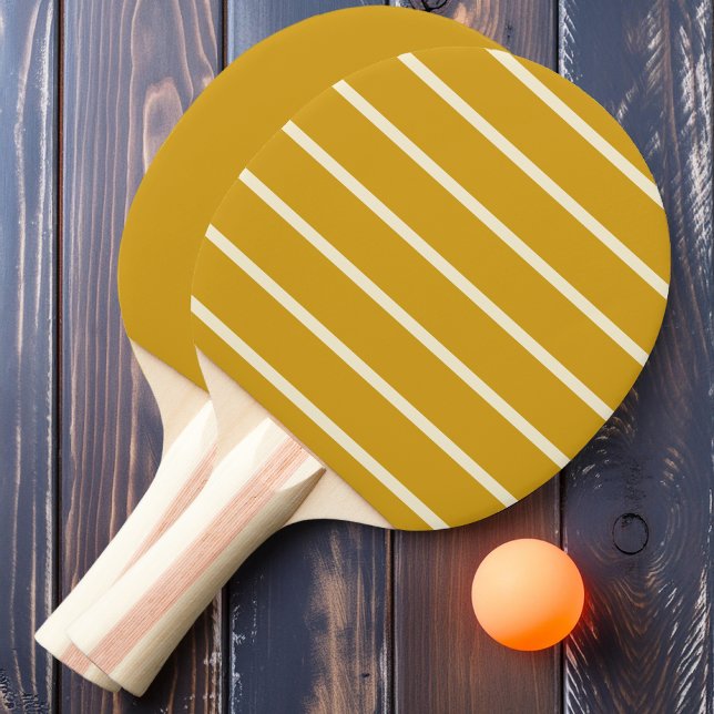 Pala De Ping Pong Dorado Ócreo Rayado y Sólido (Subido por el creador)