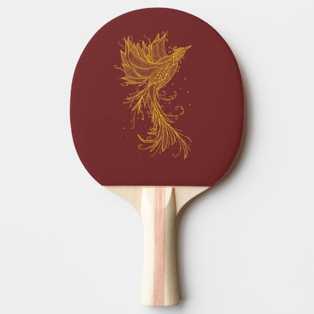 Pala De Ping Pong dorado Phoenix Red and Blue Ping Pong Paddle (Anverso)