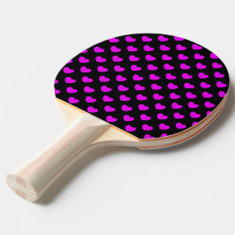 Pala De Ping Pong Dos Partes Complementarias: Corazón Negro Y Rosa