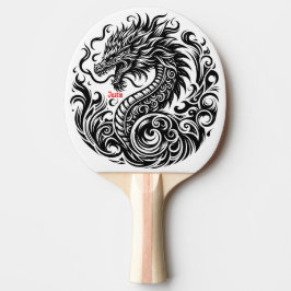 Pala De Ping Pong Dragón Blanco y Negro Personalizado