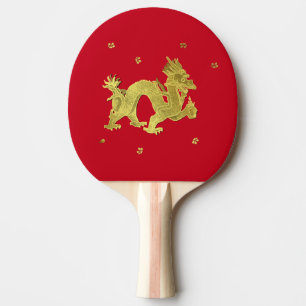 Pala De Ping Pong Dragón chino de oro