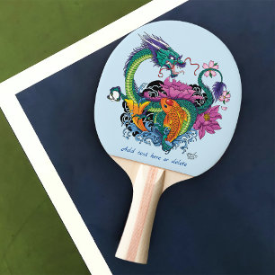 Pala De Ping Pong Dragón de agua chino Koi Fish