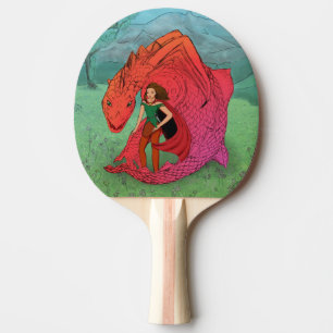 Pala De Ping Pong Dragón de bebé rojo