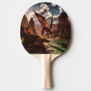 Pala De Ping Pong Dragón de fantasía en las montañas