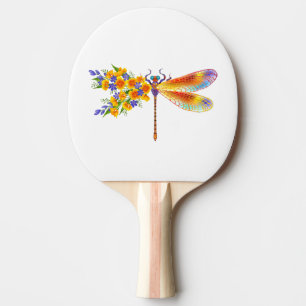 Pala De Ping Pong Dragón de flores amarillas