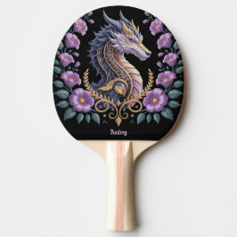 Pala De Ping Pong Dragón de lavanda ornamentado personalizado
