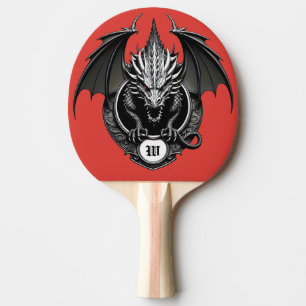 Pala De Ping Pong Dragón Gris con Ojos Amarillos 