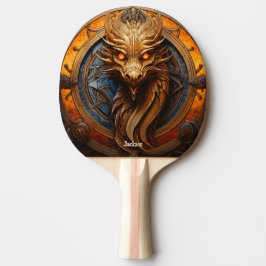 Pala De Ping Pong Dragón Naranja Fiero Personalizado