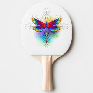 Pala De Ping Pong Dragón poligonal arcoiris