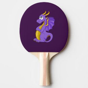 Pala De Ping Pong dragón púrpura de dibujos animados
