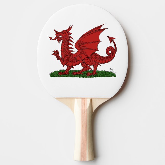 Pala De Ping Pong Dragón Rojo de Gales (Anverso)