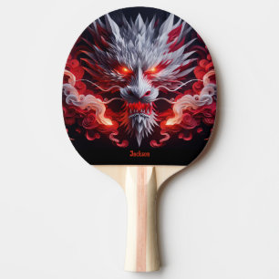 Pala De Ping Pong Dragón Rojo Personalizado que Respira Fuego