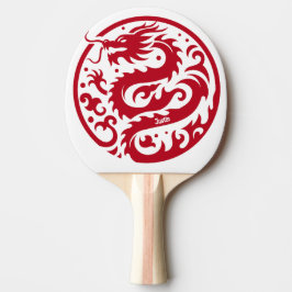 Pala De Ping Pong Dragón Rojo y Blanco Personalizado