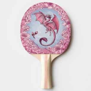 Pala De Ping Pong Dragón rosa de la naturaleza de primavera arte de