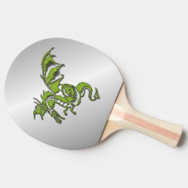 Pala De Ping Pong Dragón verde en plata