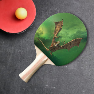 Pala De Ping Pong Dragón Wyvern Volador Nebulosa Espacial