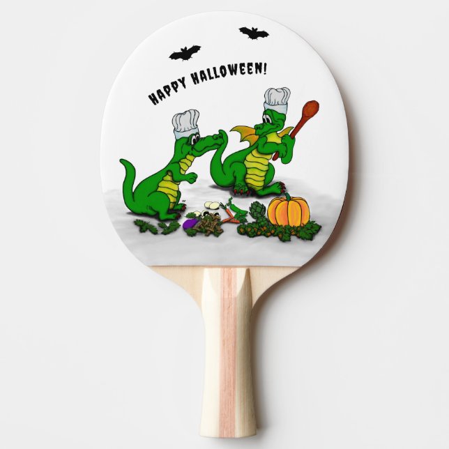 Pala De Ping Pong Dragones - ¡Feliz Halloween! Hoy cocinaré (Anverso)