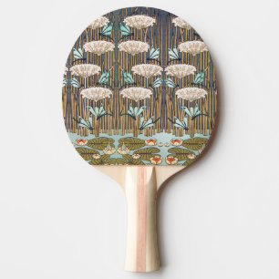 Pala De Ping Pong Dragonflies Water Lilies Marsh Art Nouveau