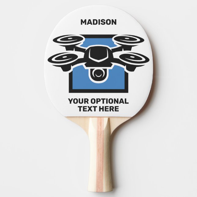 Pala De Ping Pong Drone de texto de personalizado (Anverso)