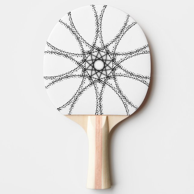 Pala De Ping Pong Dual Fractal - Blanco y Negro (Anverso)