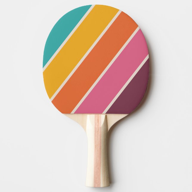 Pala De Ping Pong Dulces Antiguos Rayas de Arcoíris Intensas (Anverso)