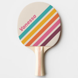 Pala De Ping Pong Dulces Arcoíris Vintage con Franjas Anguladas y No