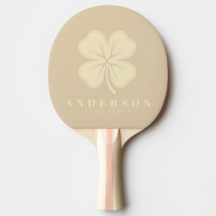 Pala De Ping Pong Duna de Arena Trébol de Cuatro Hojas con Nombre