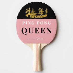 Pala De Ping Pong Duste Mesa de la Corona Rosa Tennis Reina Glam Per