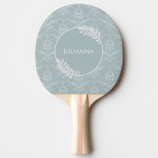 Pala De Ping Pong Dusty Blue Elegant Damask Personalizado