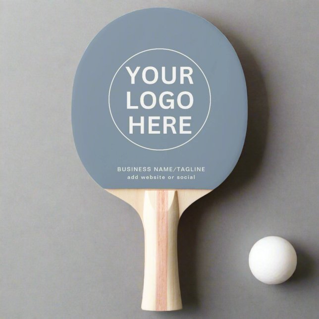 Pala De Ping Pong Dusty Blue l Professional Business Logo & Text (Subido por el creador)