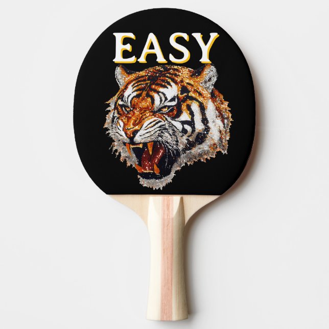 Pala De Ping Pong Easy Tiger Portrait Faux Sequin look Trendy (Anverso)