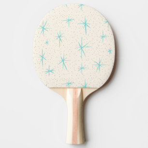Pala De Ping Pong Edad Espacial Turquoise Starburts Ping Pong Paddle