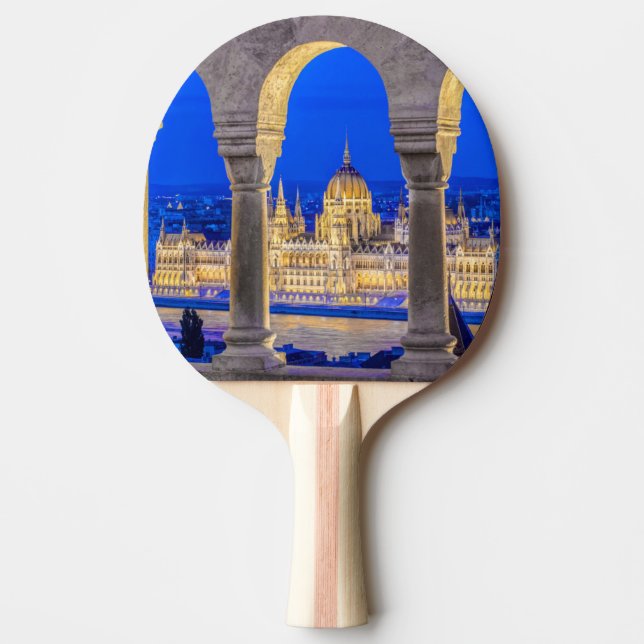 Pala De Ping Pong Edificio del Parlamento húngaro al anochecer (Anverso)