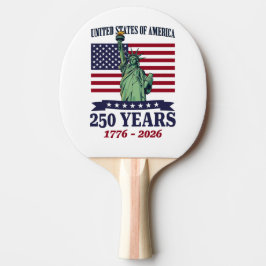 Pala De Ping Pong EE. UU. Estatua de la Libertad 250 Años 1776-2026