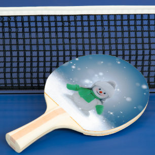 Pala De Ping Pong El adorable personaje de muñeco de nieve de Navida