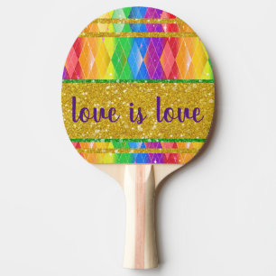 Pala De Ping Pong El amor es amor purpurina argyle de orgullo arcoir