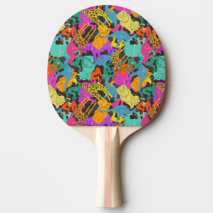 Pala De Ping Pong El animal retro siluetea el modelo