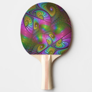 Pala De Ping Pong El arte fractal abstracto luminoso y colorido