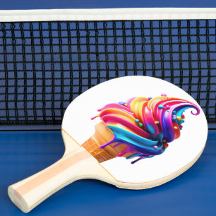 Pala De Ping Pong El clásico cono de helado vibrante de SlipperyJoe