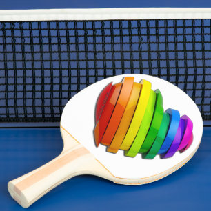 Pala De Ping Pong El corazón tridimensional escultural de SlipperyJo