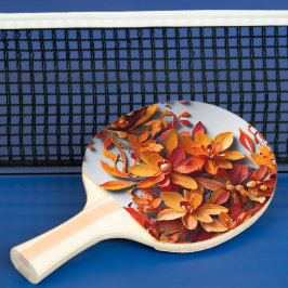 Pala De Ping Pong El diseño de patrón floral naranja