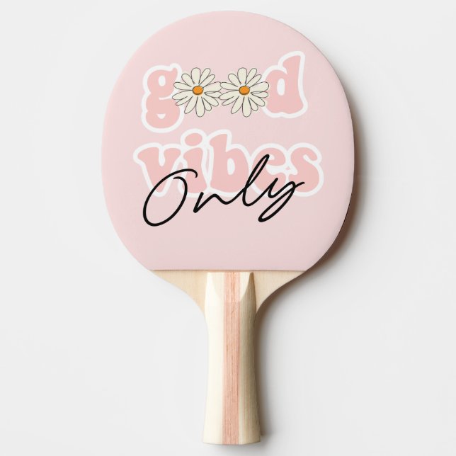 Pala De Ping Pong El eslogan hippie de los 70 solo es buena vibració (Anverso)