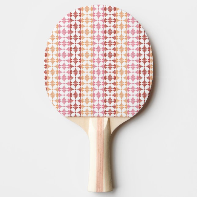 Pala De Ping Pong El ikat rojo geométrico raya el modelo (Anverso)