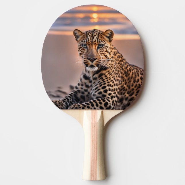 Pala De Ping Pong El leopardo en la playa (Anverso)