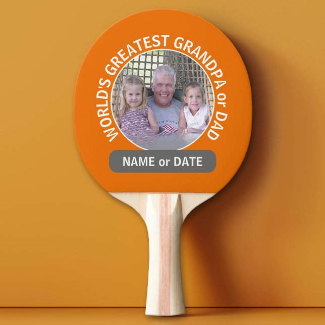 Pala De Ping Pong El más grande del mundo con foto y texto personali (Custom Ping Pong Paddle for Dad)