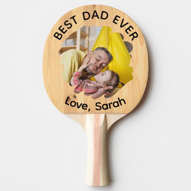 Pala De Ping Pong El mejor día del padre de la foto personalizado (Anverso)