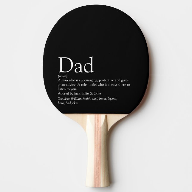 Pala De Ping Pong El mejor papá del mundo, papá, definición de padre (Anverso)