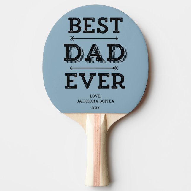 Pala De Ping Pong El mejor papá jamás arresta al Personalizado azul  (Anverso)