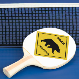 Pala De Ping Pong El oso de SlipperyJoe cruzando la silueta del oso