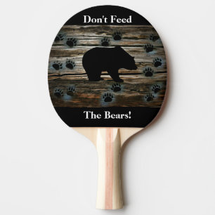 Pala De Ping Pong El oso negro traza madera rústica